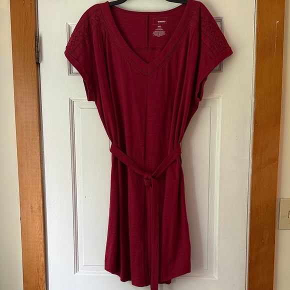 Sonoma Red Midi Dress 100% Cotton - Picture 1 of 4